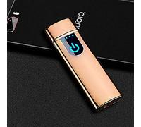 Wiber Rechargeable USB Electronic Lighter Fingerprint Touching LED Sensor Screen Double-sided Ignition Windproof Flameless Candle Lighter