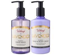 WIBERG'S Lavender DUO: Hand Wash + Hand & Body Cream | Enriched with Essential Oils, Olive & Coconut Oil | Soothing, Natural Hand Cleanser + Hydrating Cream Eucalyptus & Siberian Fir Essen | 2 x 300ml