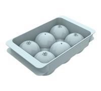 WIBIMEN 1.9-Inch Large Ice Cube Molds, 1-Pack Round Ice Ball Molds | Makes 6 Ice Spheres, Easy Fill and Twist Release for Whiskey, Bourbon and Cocktails, Blue