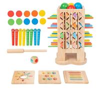 Wiboie Stick Dice Game | 5-in-1 Wooden Dice Stick Throwing Toy | Interactive Board Games - for Fine Motor Skills Strategic Thinking Home Kindergarten Classroom Preschool