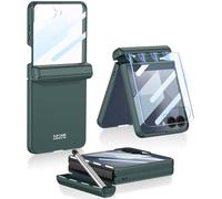 Wibrthz Samsung Galaxy Z Flip 7 Case with S Pen, Slim Shockproof All-Inclusive PC Case with Magnetic Hinge Protection + Tempered Glass Screen Protector for Samsung Z Flip 7 (Green)
