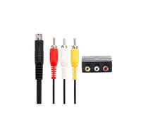 WICAREYO 1.8 m Audio Video AV TV Cable with 3 RCA to SCART Adapter Converter Compatible with Genesis Mega Drive 2 & 3
