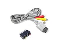 WiCareYo 1.8M Audio Video AV Cinch Video Composite Kabel mit 3RCA To Scart Adapter AV Kabel Konverter Switcher für Wii Wii U Konsole