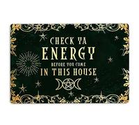 Wicca Door Mat Witch Check Your Energy Before You Come n Wicca Witch Welcome Non-Slip Mats Funny Doormat Bathroom Kitchen Front Porch Rugs Entrance 16 * 24in/40 * 60cm