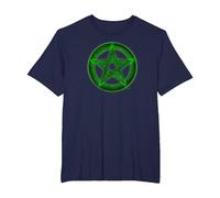 Wicca Pentacle Pagan Symbol Green Mortal Designs T-Shirt, Men's Big and Tall, Navy Blue, 4X Tall