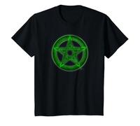Wicca Pentacle Pagan Symbol Green Mortal Designs T-Shirt, Youth, Black, 4T
