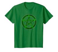 Wicca Pentacle Pagan Symbol Green Mortal Designs T-Shirt, Youth, Kelly Green, 4T