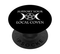 Wicca Pentacle Triple Moon Goddess, Support Your Local Coven PopSockets Swappable PopGrip