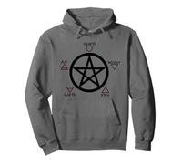 Wicca Pentagram Spirit over Matter Gothic Culture Witchcraft Pullover Hoodie