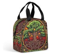 Wicca Tree Life Yule Magic Pagan Cute Insulated Lunch Bag Reusable Tote Lunch Box Cooler Bags For Work Office Travel Picnic