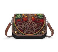 Wicca Tree Life Yule Magic Pagan Funny Crossbody Bags for Women Trendy Crossbody Messenger Purse Adjustable Strap Shoulder Bag