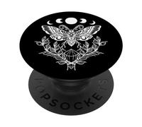 Wiccan Death Moth Goth Wicca Occult Dark Art Metal Moon PopSockets Adhesive PopGrip