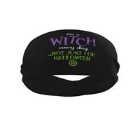 Wiccan Pagan I'm A Witch Every Day Sports Sweatbands for Men Women Non Slip Elastic Wristbands Headbands for Basketball Tennis Workout Gym Yoga Absorbent Breathable (Black)