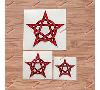 Wiccan Pagan Pentagram Pentacle Vinyl Decal Sticker - 3 Pack Reflective Red, 7.6cm, 10.2cm, 15.2cm - for Car Boat Laptop Cup Phone