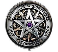 Wiccan Pentagram Protection Jewelry Black Magick Pagan PentagramJewelry - Art Photo Pill Box - Charm Pill Box - Glass Candy Box