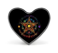 Wiccan Pentagram Witchcraft Magic Pagan Star Badge Heart Shape Cute Brooch Pins Button Badges for Backpack Jackets Hats Decor