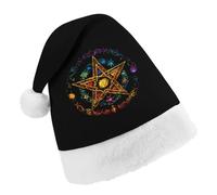 Wiccan Pentagram Witchcraft Magic Pagan Star Christmas Hats Patterned Santa Hat New Year Festive Holiday Party Supplies Adult