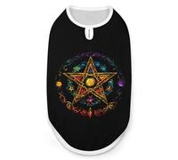 Wiccan Pentagram Witchcraft Magic Pagan Star Dog Shirts Patterned Pet Clothes Tank Top Sleeveless T-Shirt for Cats Puppy S