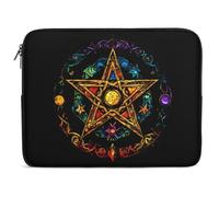 Wiccan Pentagram Witchcraft Magic Pagan Star Laptop Case Sleeve Bag 12inch Durable Shockproof Protective Computer Carrying Cover Briefcase