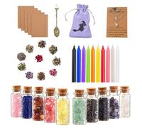 Wiccan Spell Supplies - Complete Witch Box Featuring Dried Herbs, Crystal Containers, Colorful Candles, Parchment Sheets, Ritual Tools Supporting magec Work, Spell Crafting, Spiritual Development