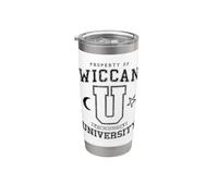 Wiccan University Hex The Patriarchy Vintage Witch Varsity Stainless Steel Insulated Tumbler