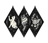 Wiccan Wall Decor 3Pcs Set Black Wooden Pendulum Boards with Cats
