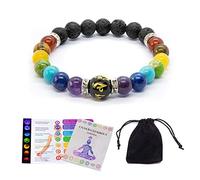 WICCSTAR Chakra Bracelet For Women. Healing Crystals For anxiety relief and Aromatherapy