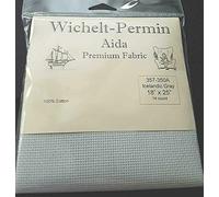 Wichelt Permin Aida Premium Fabric 14 Count 18" x 25" Icelandic Gray