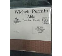 Wichelt Permin Premium AIDA Cross Stitch Fabric 14 Count Milk Chocolate 18" x 25"