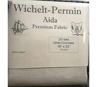 Wichelt Permin Premium AIDA Cross Stitch Fabric 14 Count White Chocolate 18" x 25"
