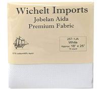 Wichelt Premium Cross Stitch Fabric, White Jobelan Aida, 14 Count 18 x 25 in.