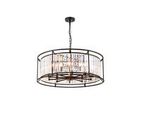 Wichita 10 Light Chandelier - Satin Black with Clear Glass