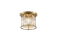Wichita 3 Light Flush Ceiling Light - Antique Brass with Clear Glass