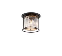 Wichita 3 Light Flush Ceiling Light - Satin Black with Clear Glass