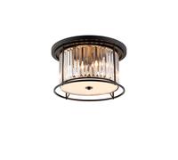 Wichita 4 Light Flush Ceiling Light - Satin Black with Clear Glass