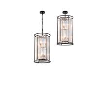 Wichita 6 Light Ceiling Pendant - Satin Black with Clear Glass