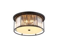 Wichita 6 Light Flush Ceiling Light - Satin Black with Clear Glass
