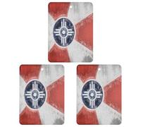 Wichita City Flag 3 PCS Car Air Freshener Hanging Aromatherapy Tablets Automotive Ornament for Auto Room Bathroom Bedside Square