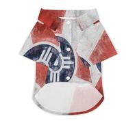 Wichita City Flag Dog Shirt for Dogs & Cats Breathable Short Sleeve Pet T-Shirt Lightweight Dog Summer Tops M