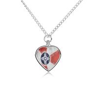 Wichita City Flag Dog Urns Jewelry Necklace Pet Ashes Memorials Necklaces Alloy Keepsake for Men Women