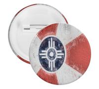 Wichita City Flag Novelty Buttons & Pins Lightweight Tinplate Lapel Badges Brooches Jewelry Gifts