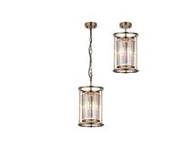 Wichita Single Dual Mount Ceiling Pendant Light - Antique Brass with Clear Glass