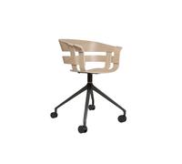 Wick Swivel Chair With Wheels Oak/ Gray