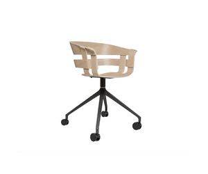 Wick Swivel Chair With Wheels Oak/ Gray