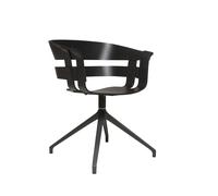 Wick Swivel Dining Chair Black/ Dark Gray