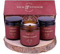 Wick & Windsor | Scented Candle Gift Set | Cocktail Collection | 3 Luxury Soy Wax Candles | Wooden Wick | 3×100g | Coffee, Blood Orange & Lime | Gift for Her & Him - Birthday, Christmas & Housewarming