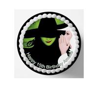 Wickd The Musical Personalised Edible Cake Topper & Matching Cupcake Toppers Printed on Icing Sheets - Round, Square, Costco, Cupcake Toppers - Happy Birthday (1. Round)