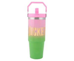 Wicked 900ml Stainless Steel Tourer with Top Swing Handle, Lid, and Straw - Official Universal Movies Wicked Merchandise by Polar Gear - Insulated Cold Drinks Tumbler