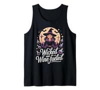 Wicked and Wine Fueled Witch Halloween Design Tank Top
