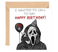 Wicked Birthday Card - Ghostface Scream Merch Gothic Card with Envelope & Keychain, Horror Gothic Gifts for Women & Men,I Wanted to Call to Say Happy Birthday Theme, Funny Valentines Gifts